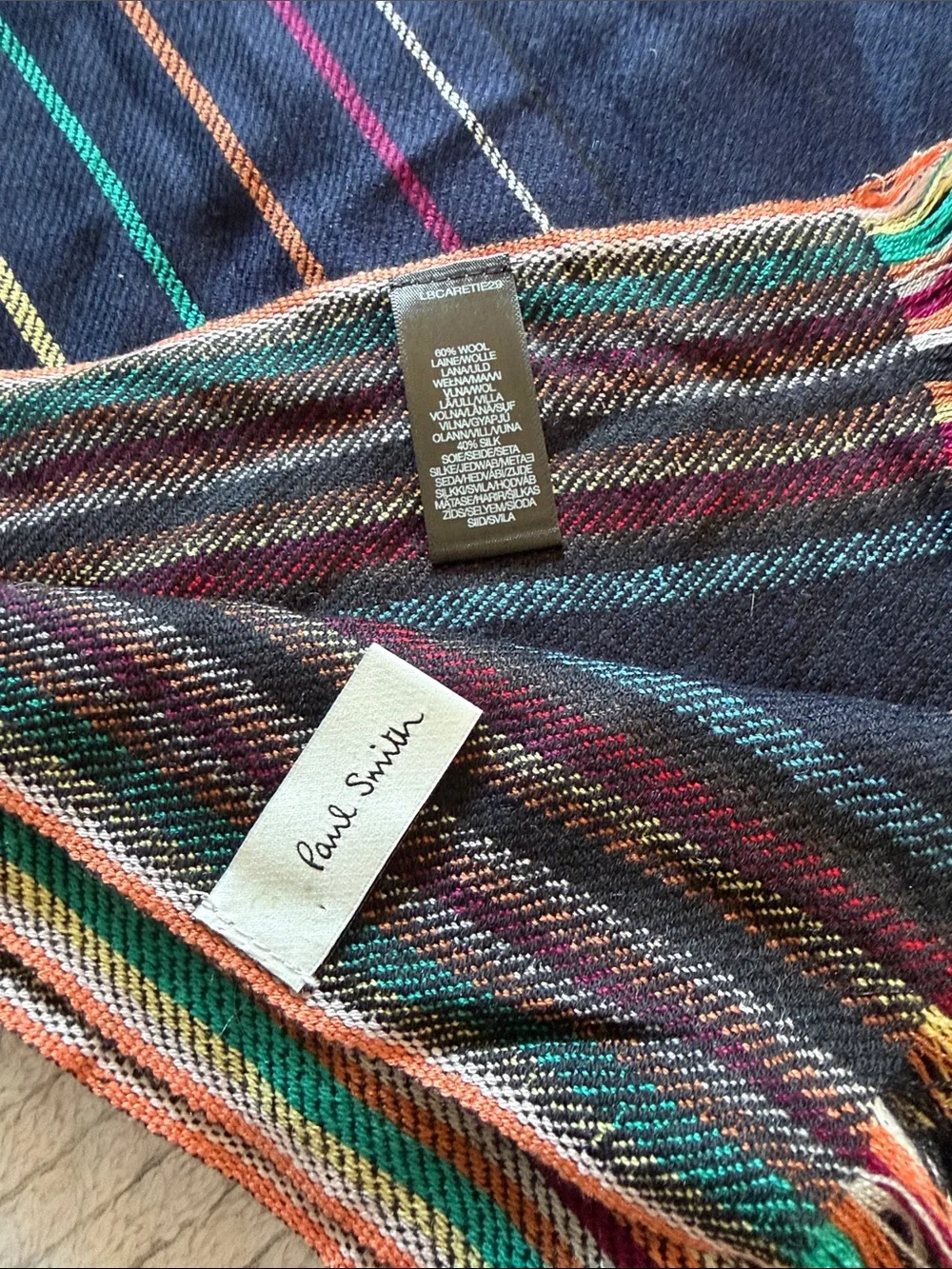 Paul Smith wool-silk signature stripe scarf
